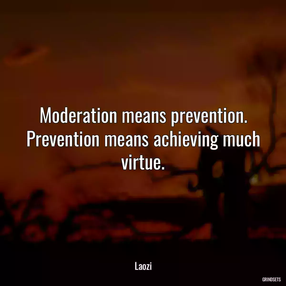 Moderation means prevention. Prevention means achieving much virtue.