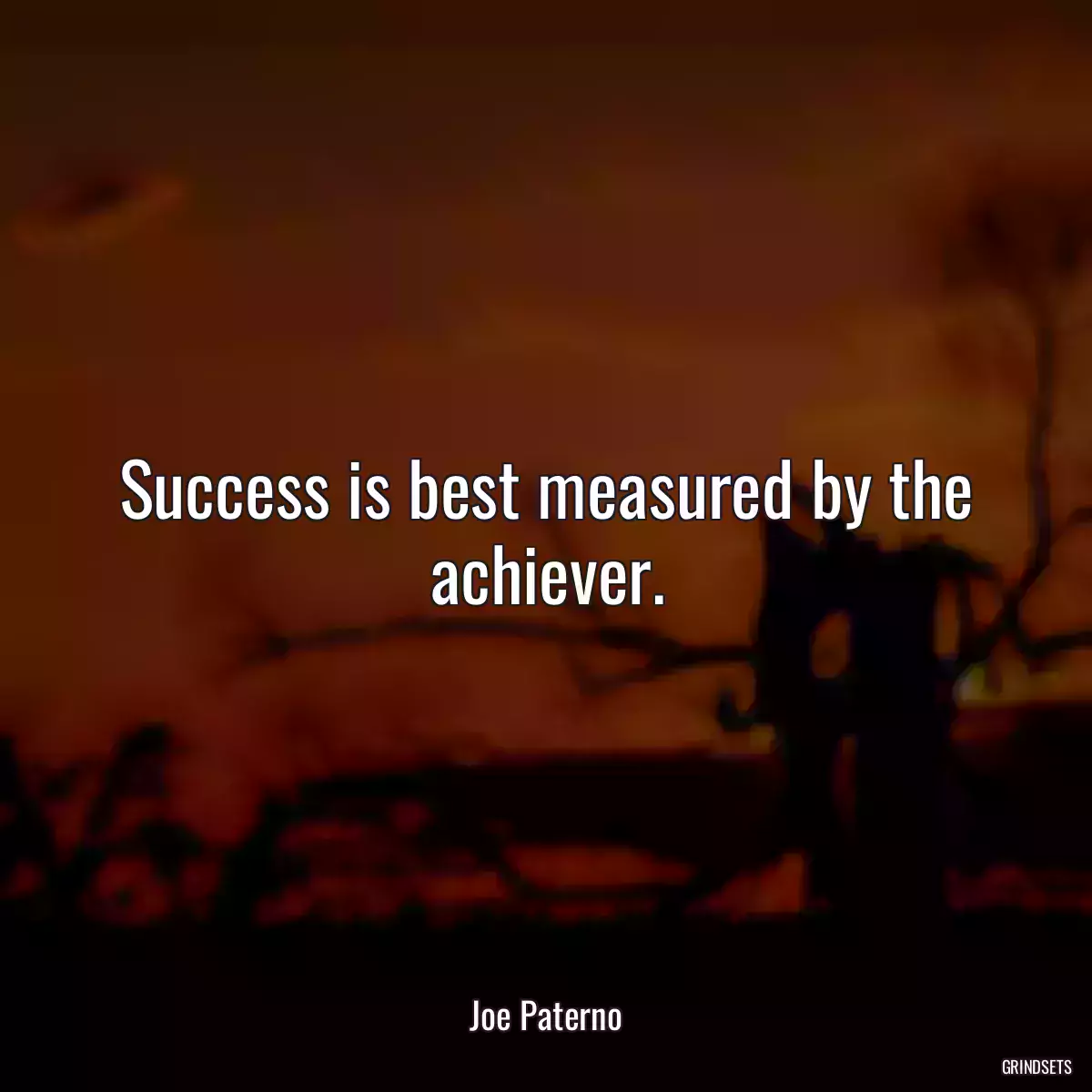 Success is best measured by the achiever.