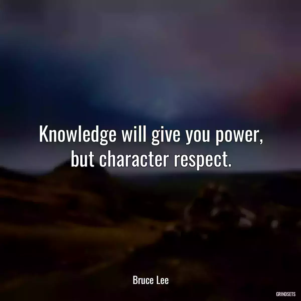 Knowledge will give you power, but character respect.