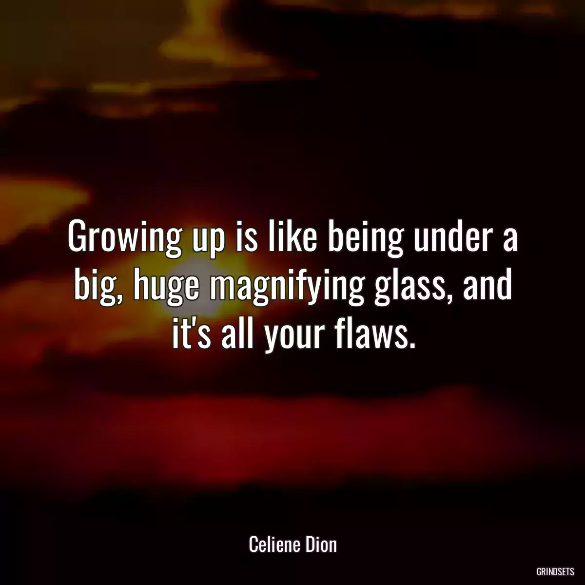 Growing up is like being under a big, huge magnifying glass, and it\'s all your flaws.