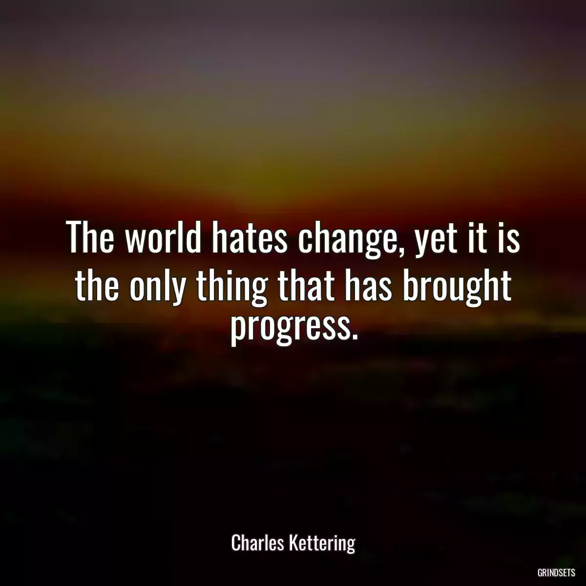 The world hates change, yet it is the only thing that has brought progress.