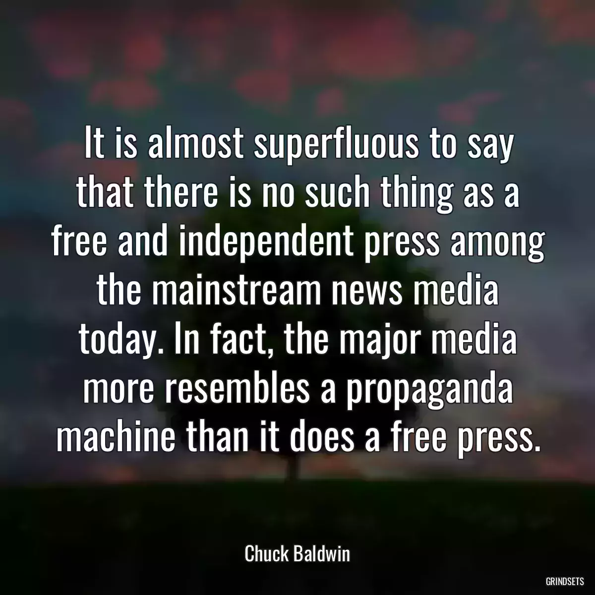 It is almost superfluous to say that there is no such thing as a free and independent press among the mainstream news media today. In fact, the major media more resembles a propaganda machine than it does a free press.