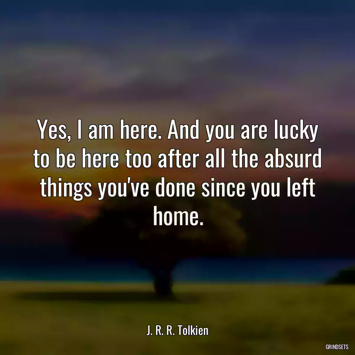 Yes, I am here. And you are lucky to be here too after all the absurd things you\'ve done since you left home.