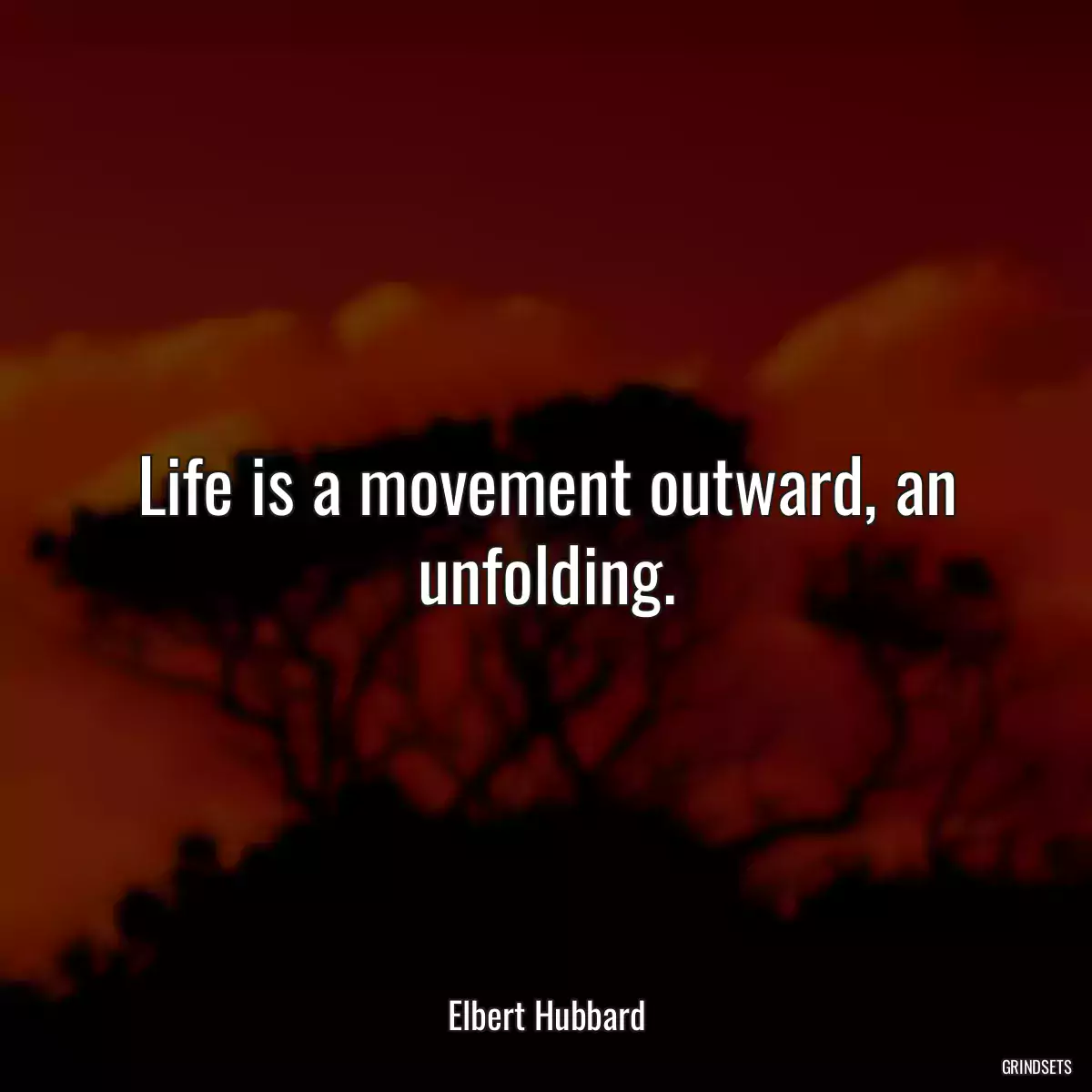 Life is a movement outward, an unfolding.