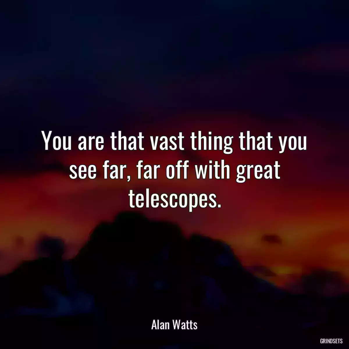 You are that vast thing that you see far, far off with great telescopes.