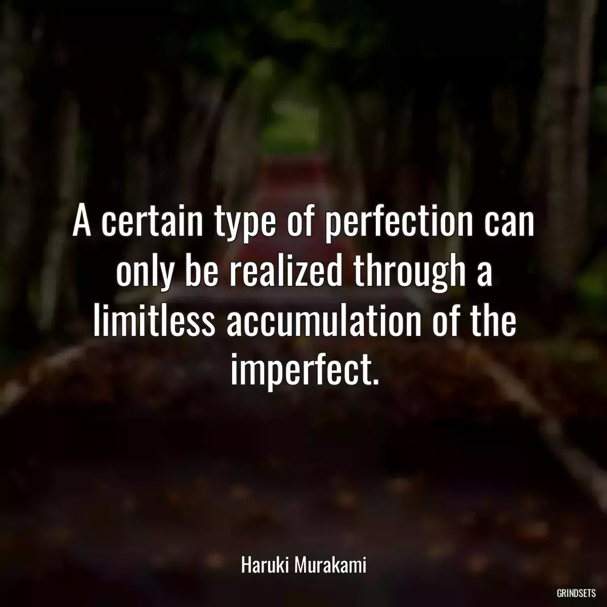 A certain type of perfection can only be realized through a limitless accumulation of the imperfect.