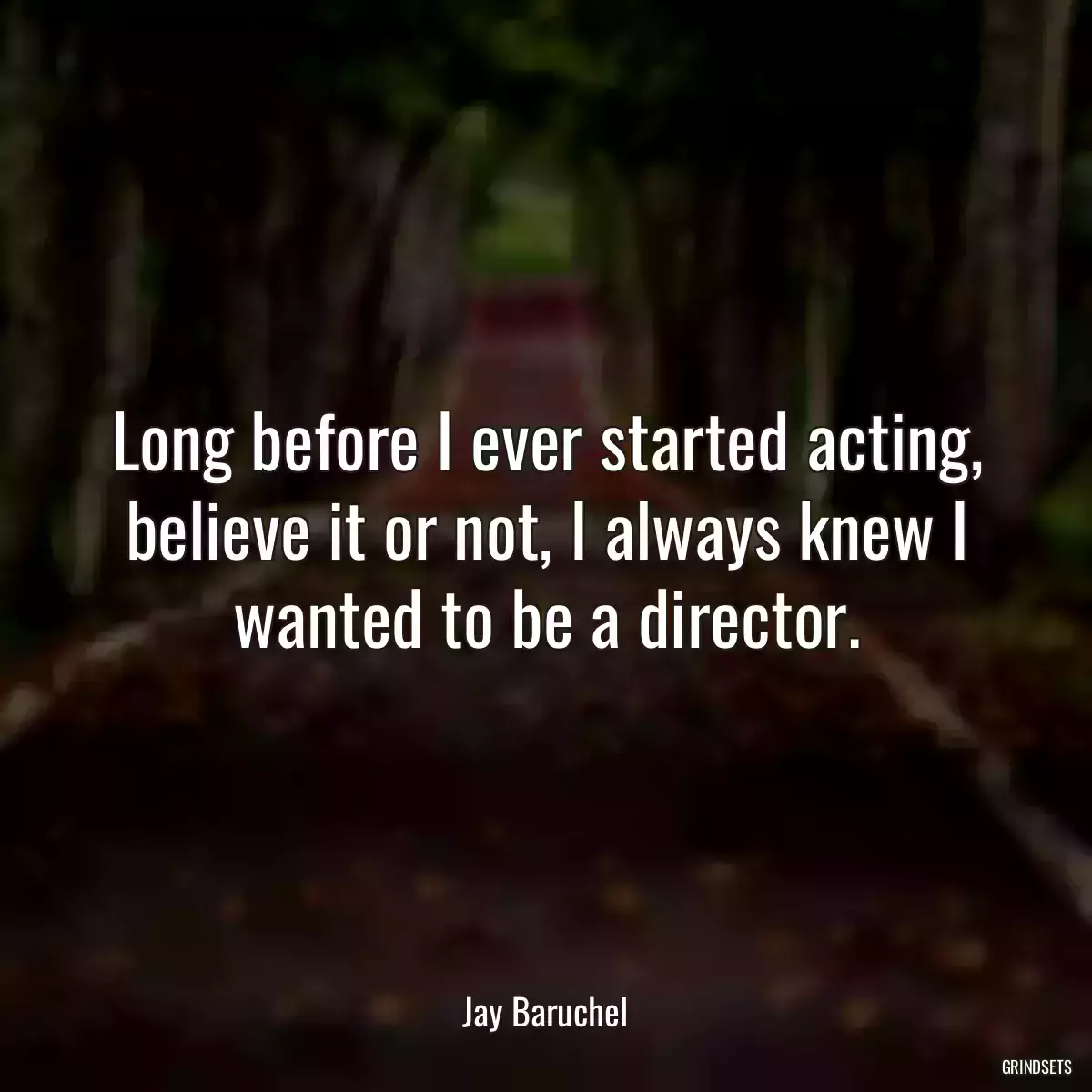 Long before I ever started acting, believe it or not, I always knew I wanted to be a director.