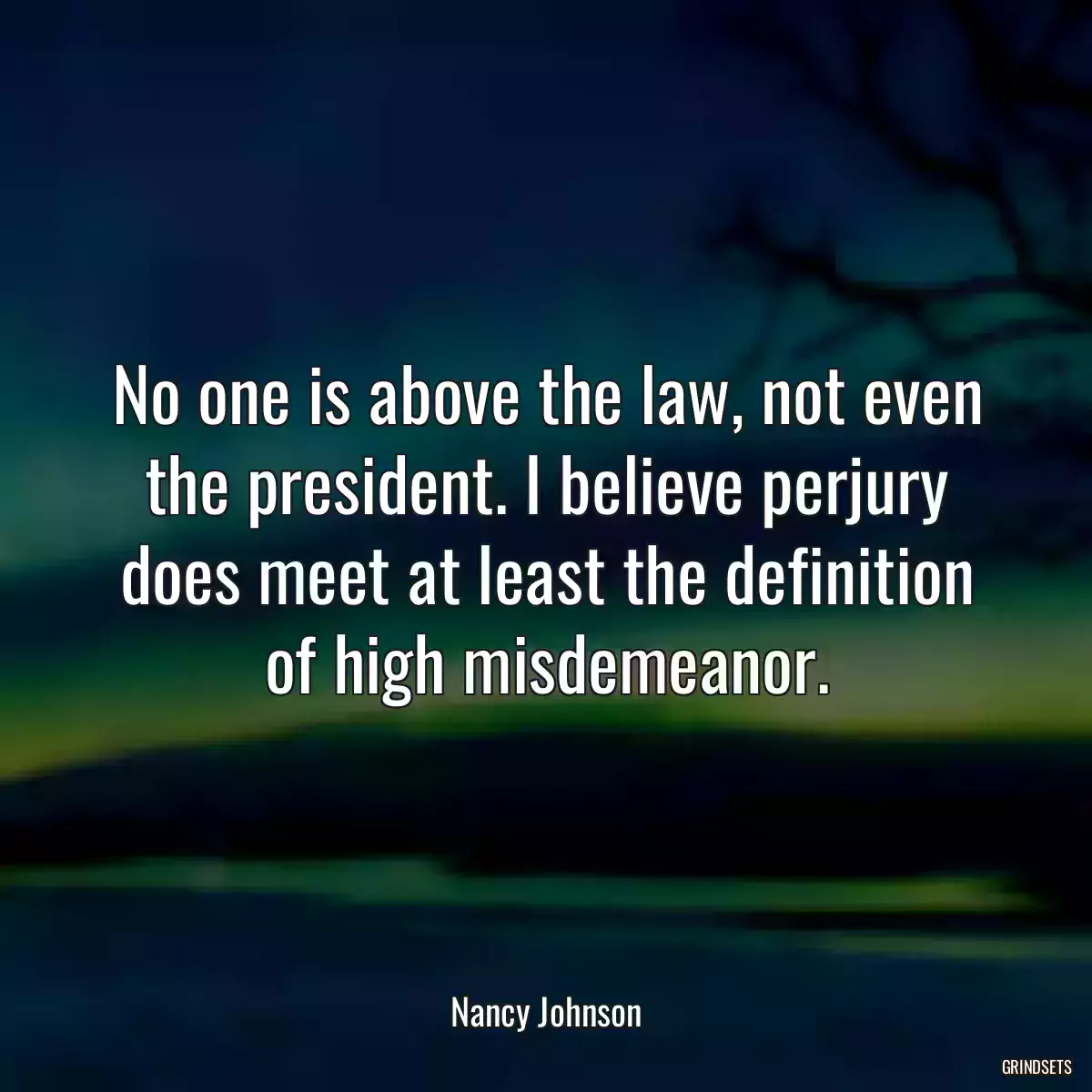 No one is above the law, not even the president. I believe perjury does meet at least the definition of high misdemeanor.