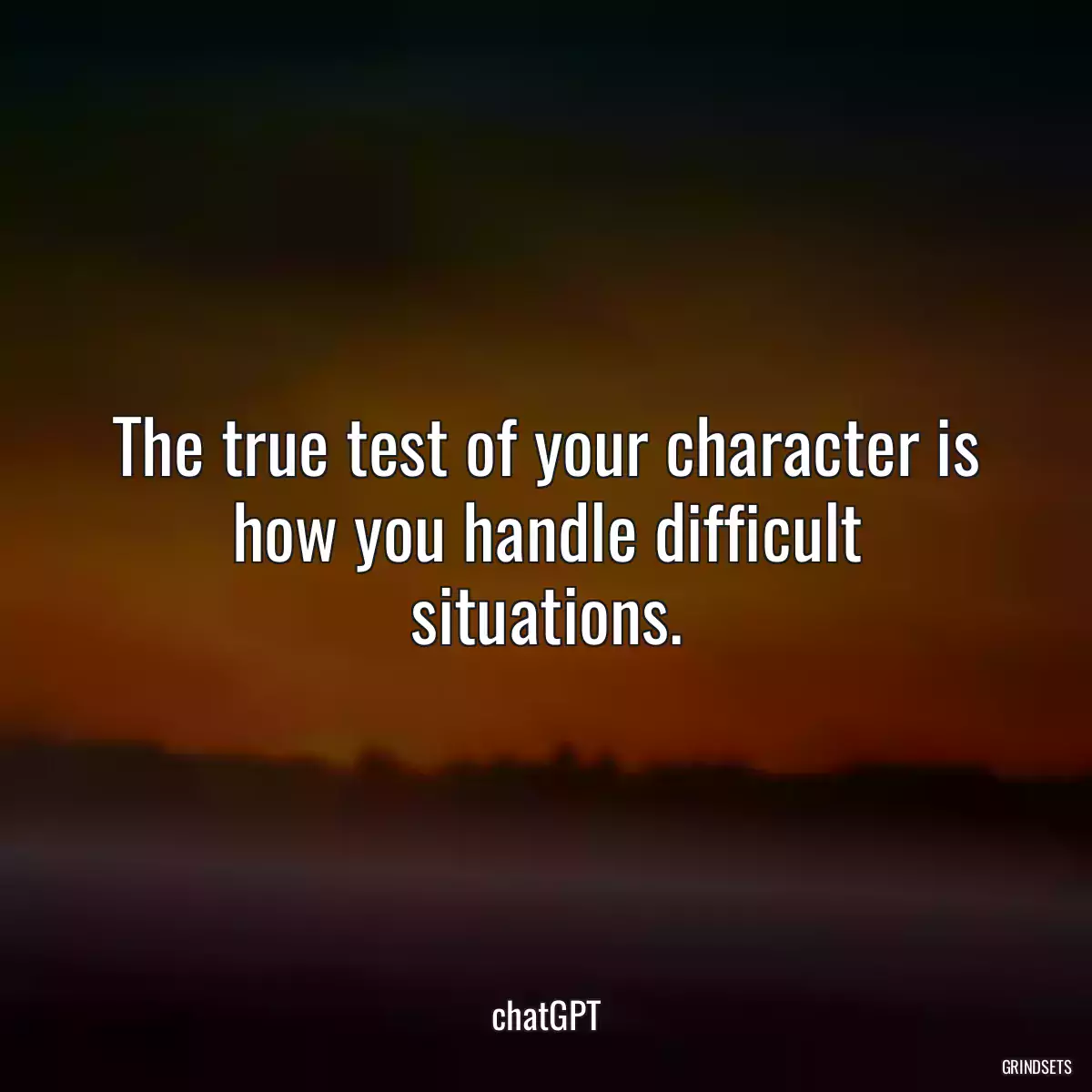 The true test of your character is how you handle difficult situations.