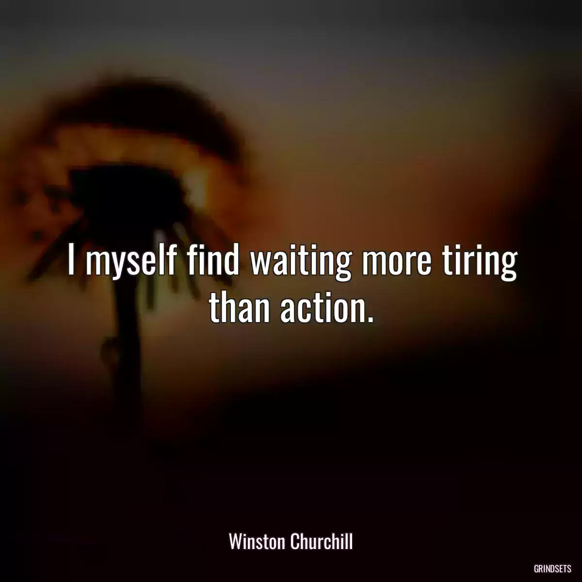 I myself find waiting more tiring than action.