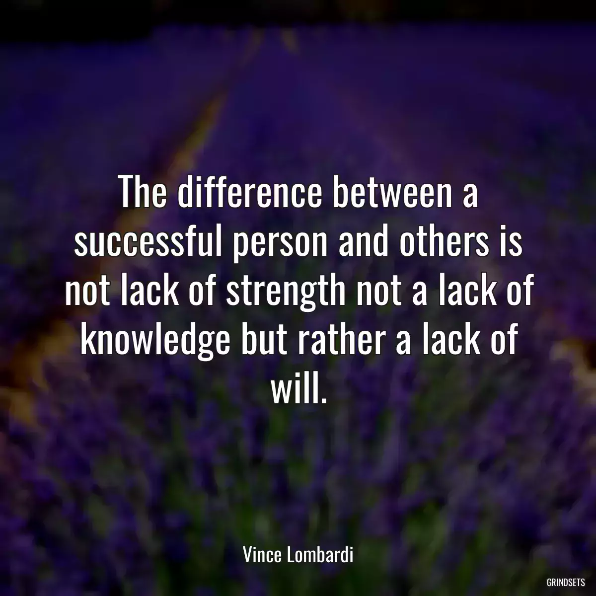 The difference between a successful person and others is not lack of strength not a lack of knowledge but rather a lack of will.