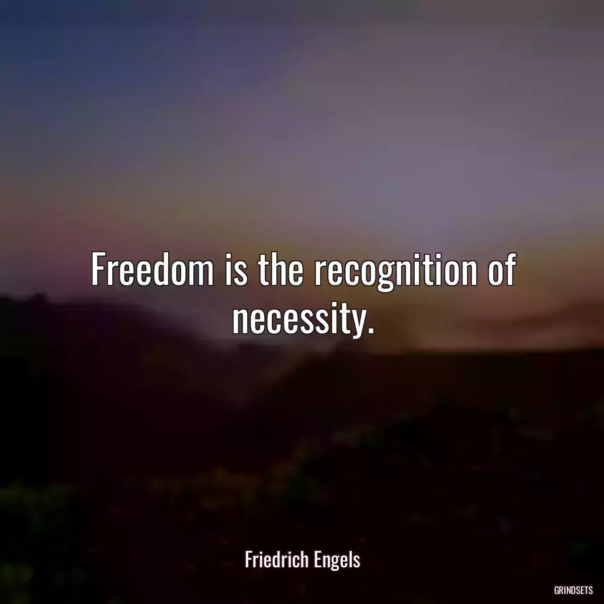 Freedom is the recognition of necessity.