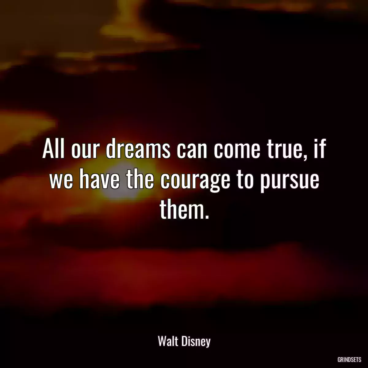 All our dreams can come true, if we have the courage to pursue them.