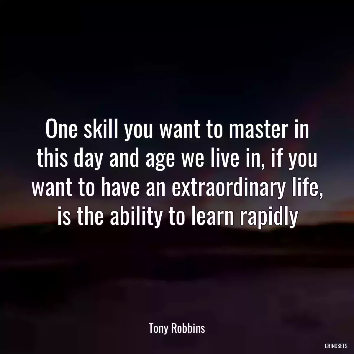 One skill you want to master in this day and age we live in, if you want to have an extraordinary life, is the ability to learn rapidly