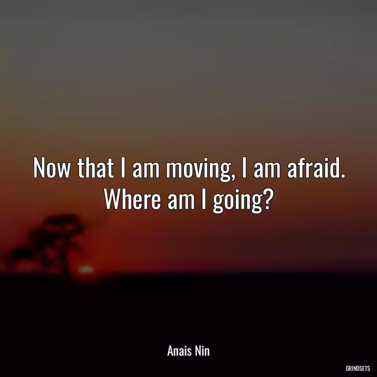 Now that I am moving, I am afraid. Where am I going?