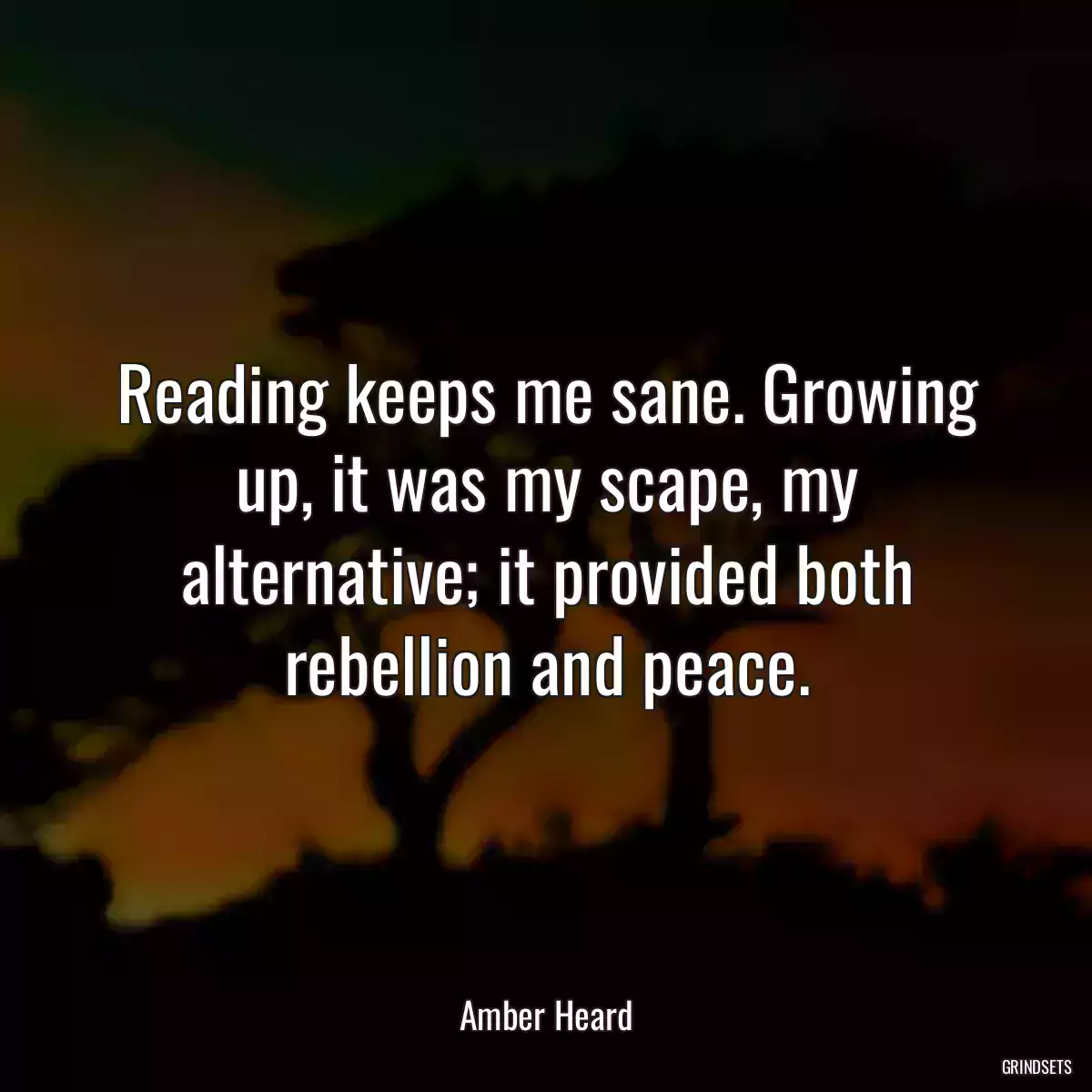 Reading keeps me sane. Growing up, it was my scape, my alternative; it provided both rebellion and peace.