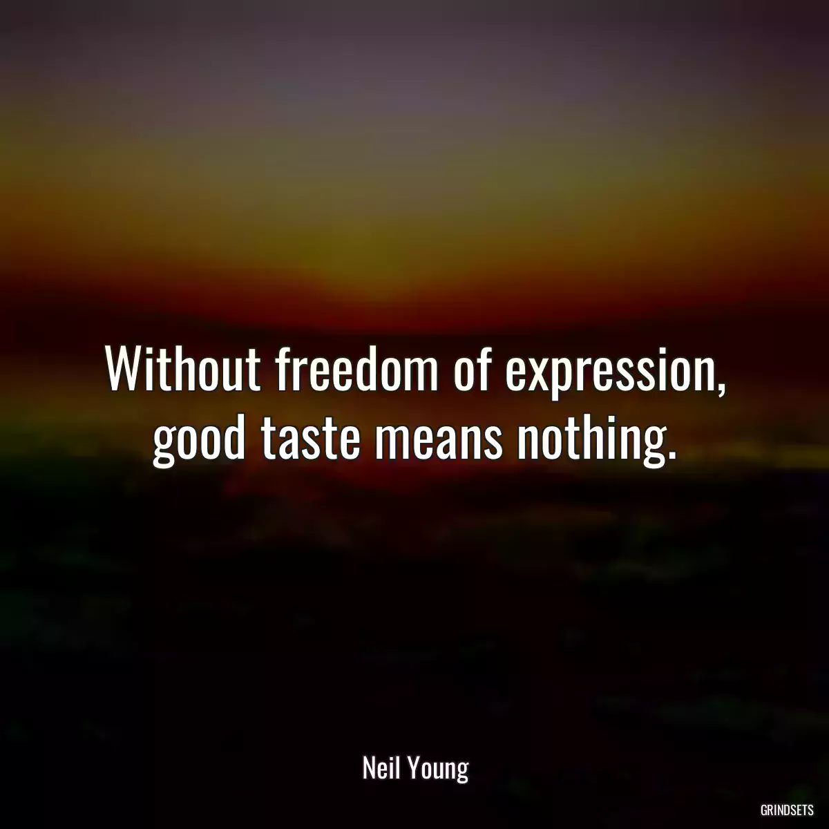 Without freedom of expression, good taste means nothing.