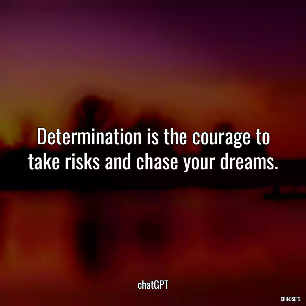 Determination is the courage to take risks and chase your dreams.