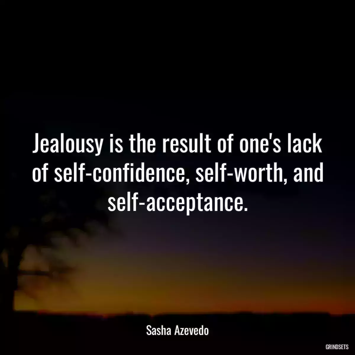 Jealousy is the result of one\'s lack of self-confidence, self-worth, and self-acceptance.