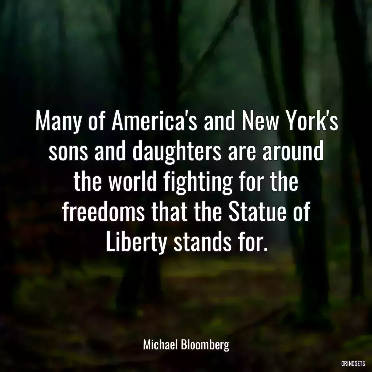 Many of America\'s and New York\'s sons and daughters are around the world fighting for the freedoms that the Statue of Liberty stands for.