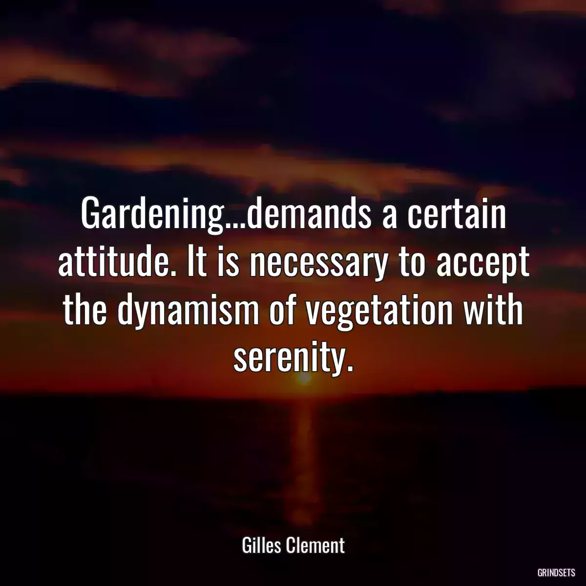 Gardening...demands a certain attitude. It is necessary to accept the dynamism of vegetation with serenity.