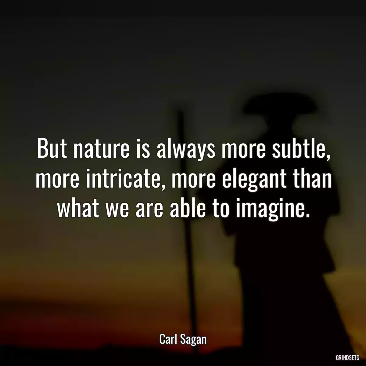 But nature is always more subtle, more intricate, more elegant than what we are able to imagine.