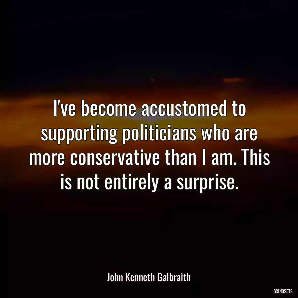 I\'ve become accustomed to supporting politicians who are more conservative than I am. This is not entirely a surprise.