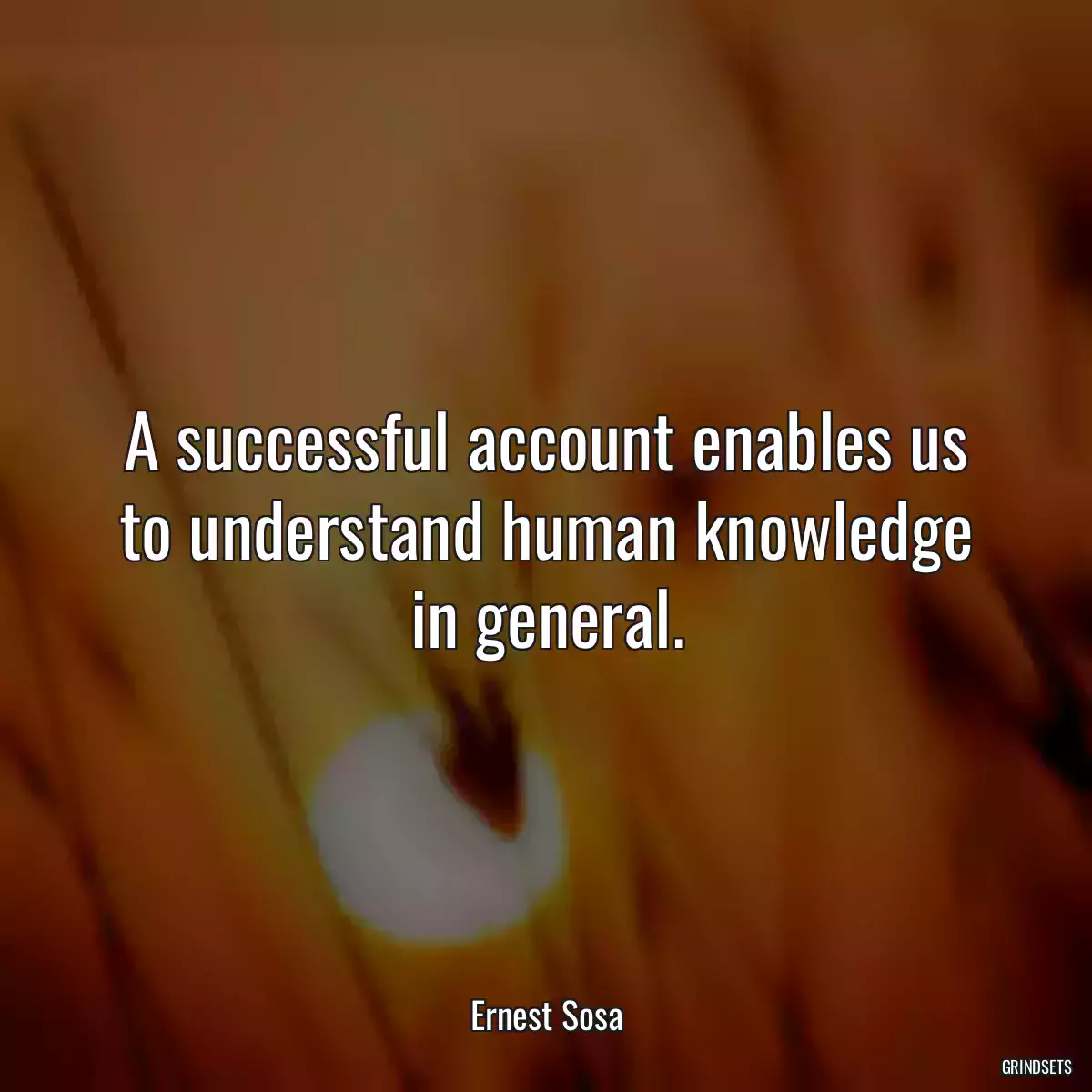 A successful account enables us to understand human knowledge in general.