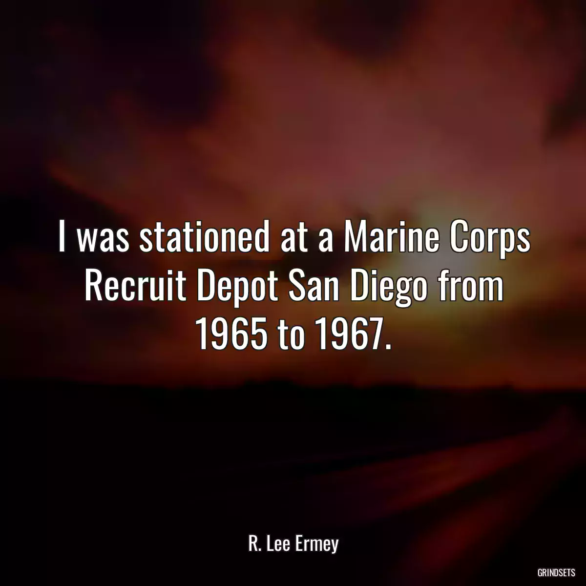 I was stationed at a Marine Corps Recruit Depot San Diego from 1965 to 1967.