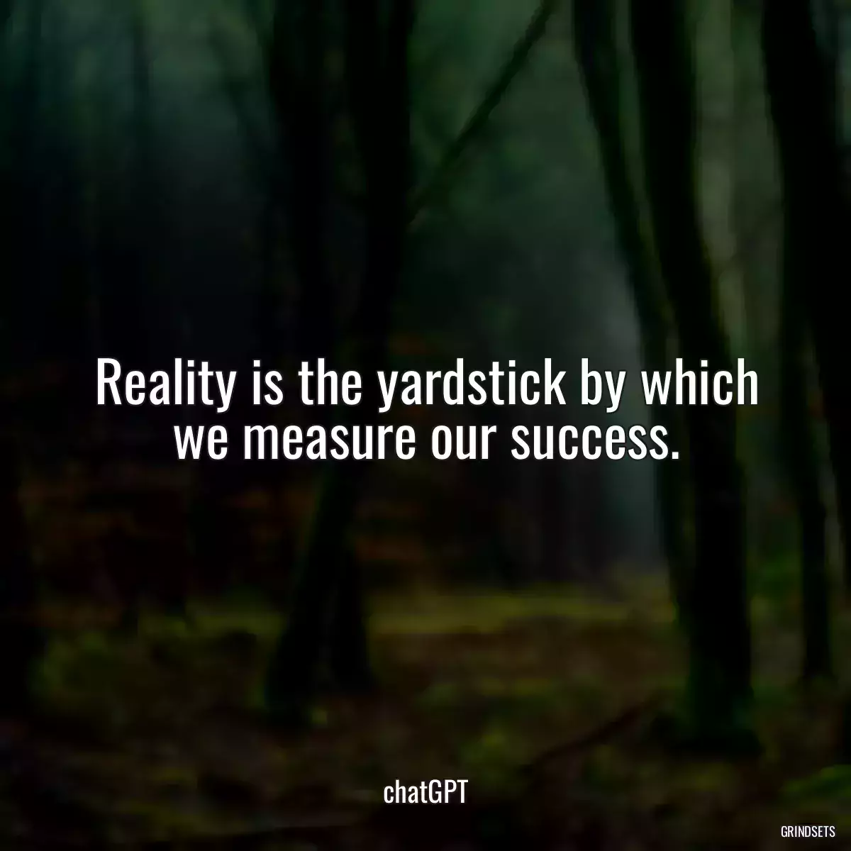Reality is the yardstick by which we measure our success.