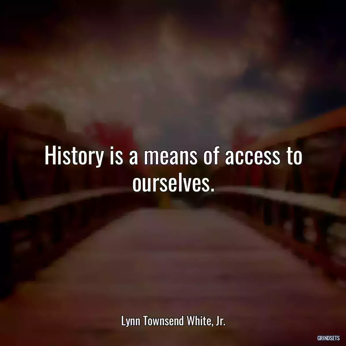 History is a means of access to ourselves.