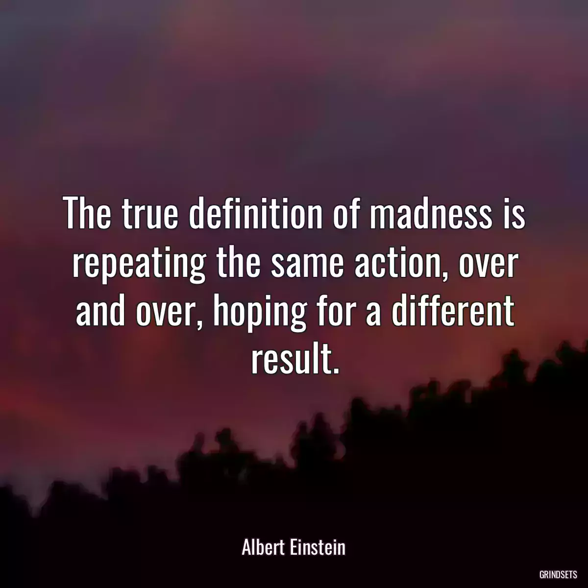 The true definition of madness is repeating the same action, over and over, hoping for a different result.