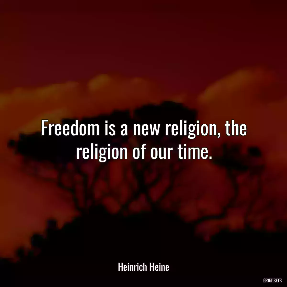 Freedom is a new religion, the religion of our time.