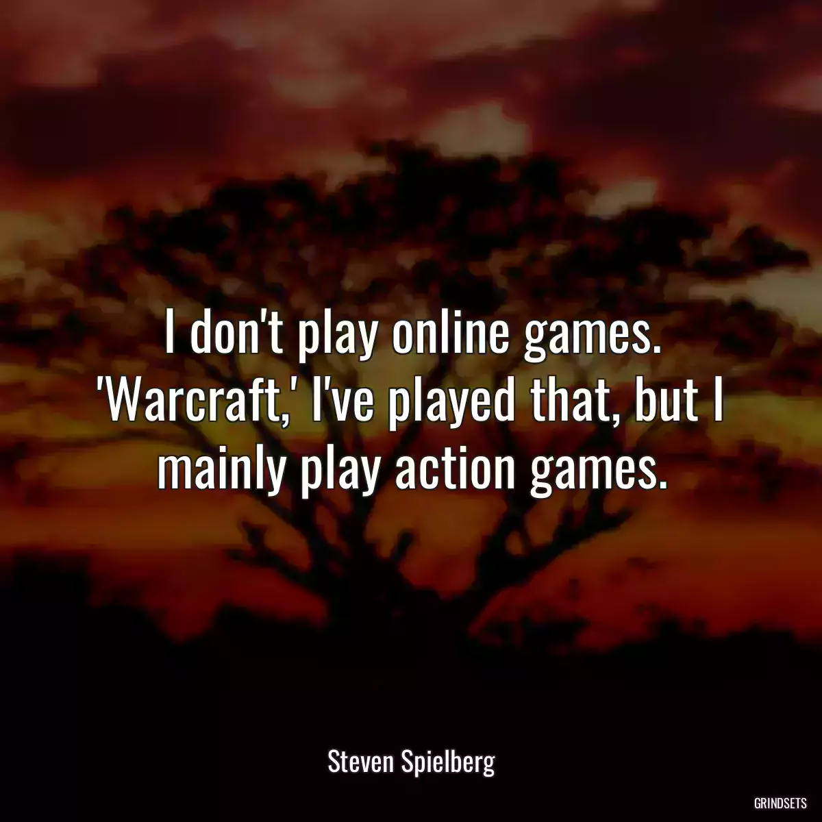 I don\'t play online games. \'Warcraft,\' I\'ve played that, but I mainly play action games.