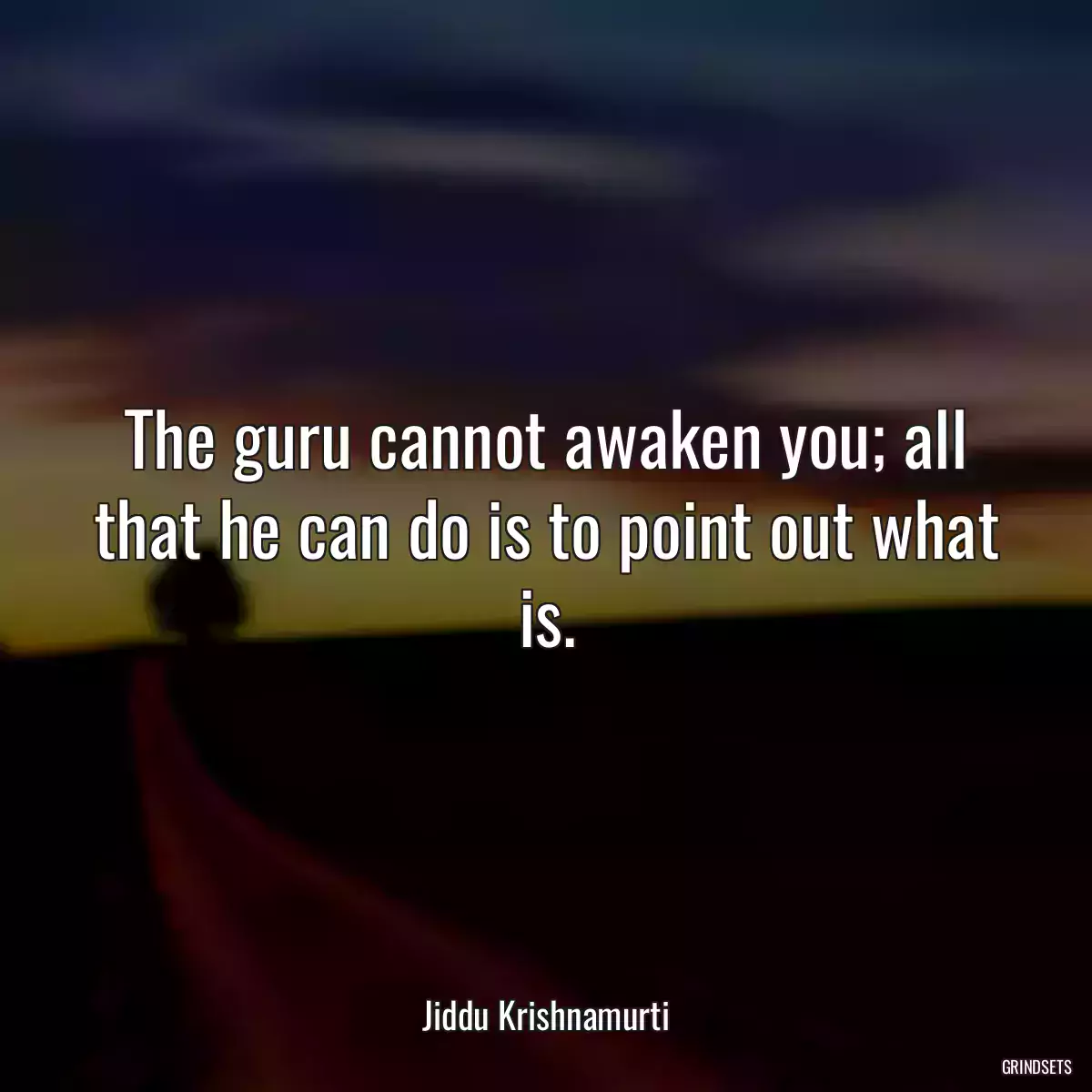 The guru cannot awaken you; all that he can do is to point out what is.