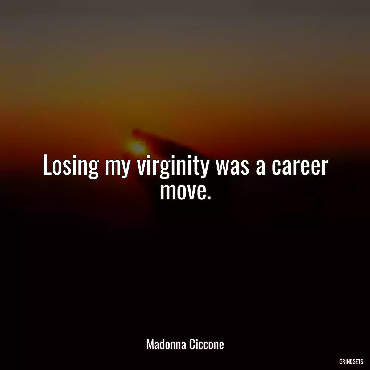 Losing my virginity was a career move.