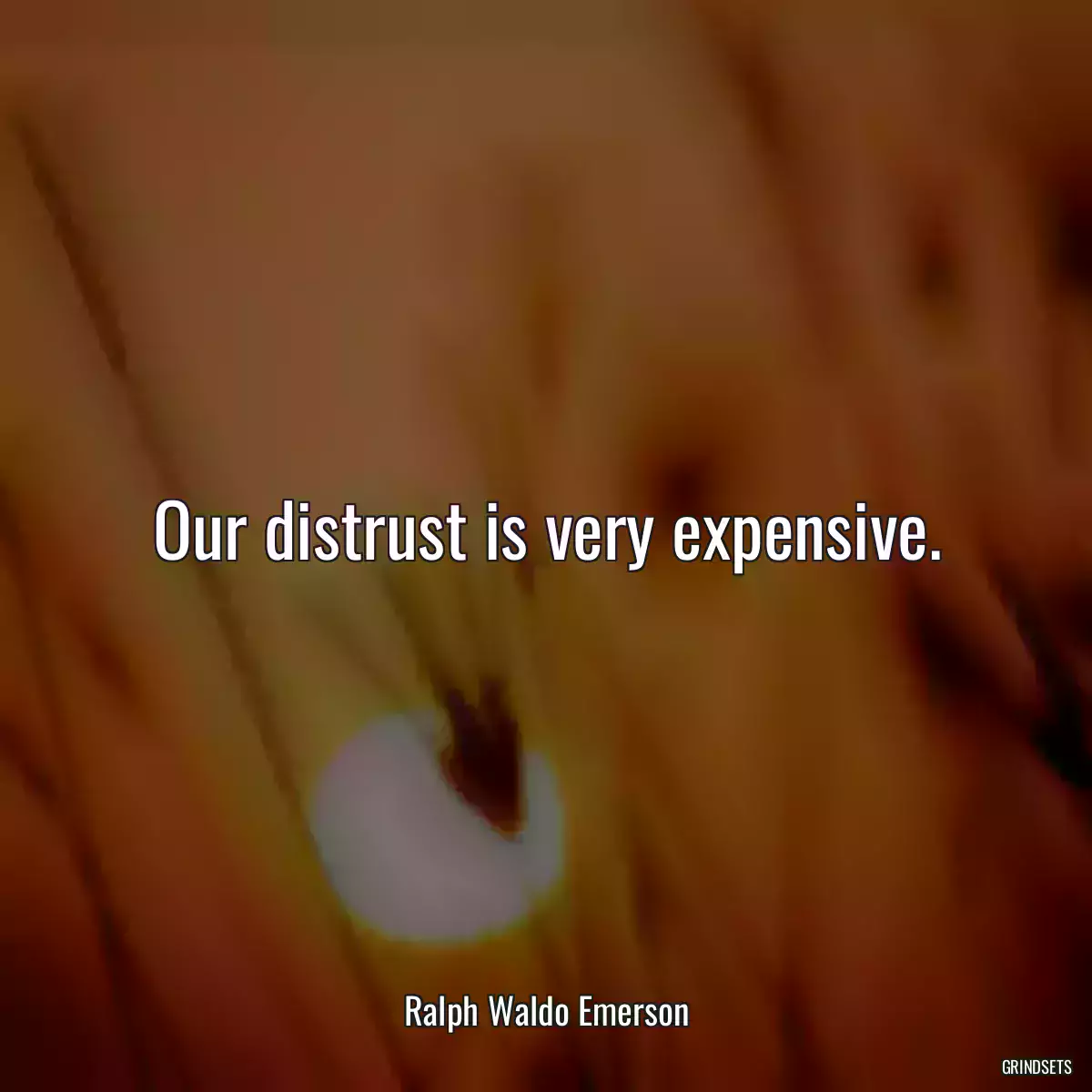 Our distrust is very expensive.