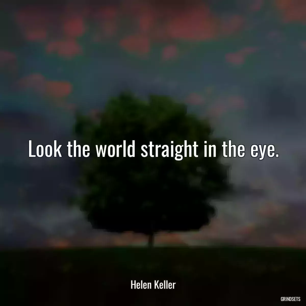 Look the world straight in the eye.