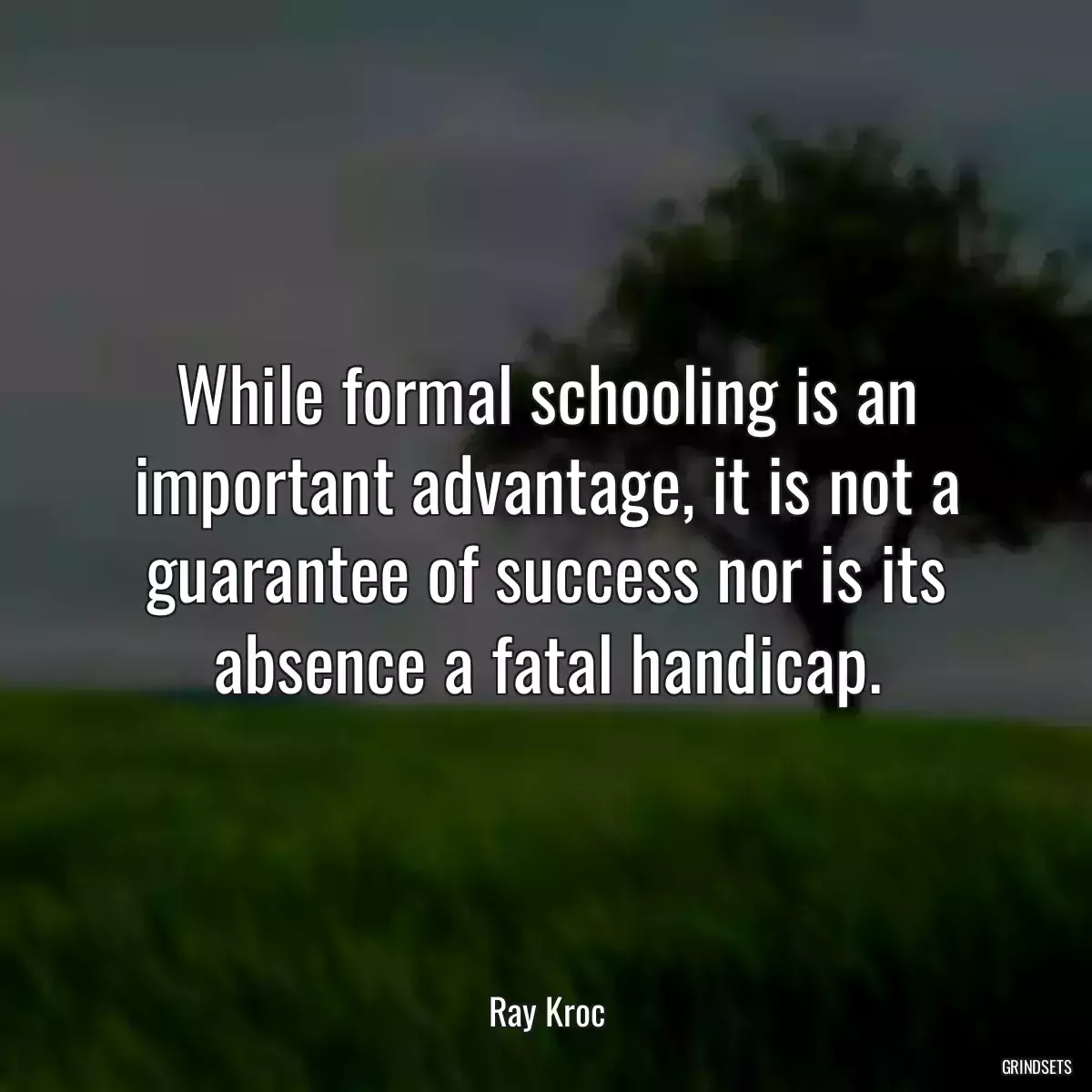 While formal schooling is an important advantage, it is not a guarantee of success nor is its absence a fatal handicap.