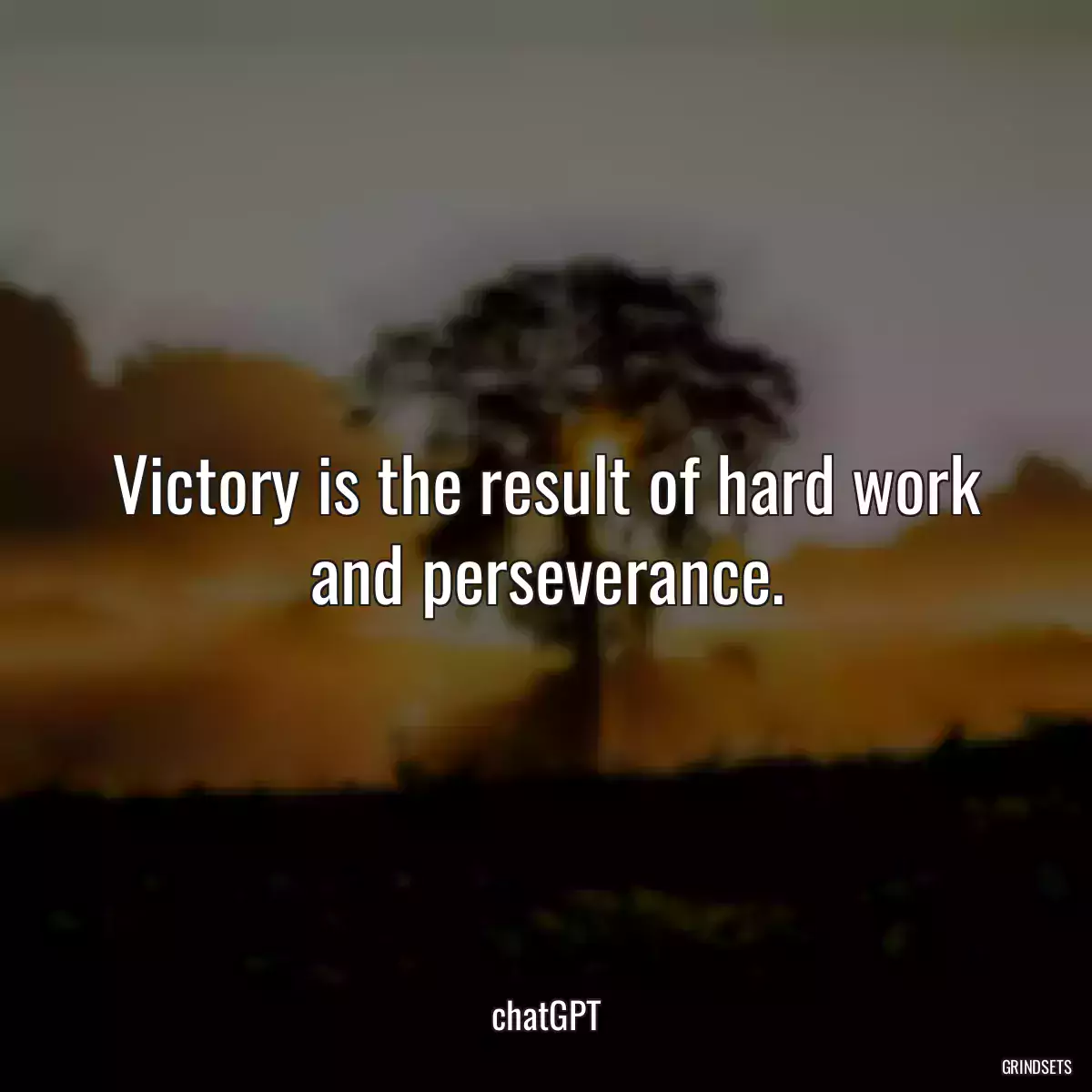 Victory is the result of hard work and perseverance.