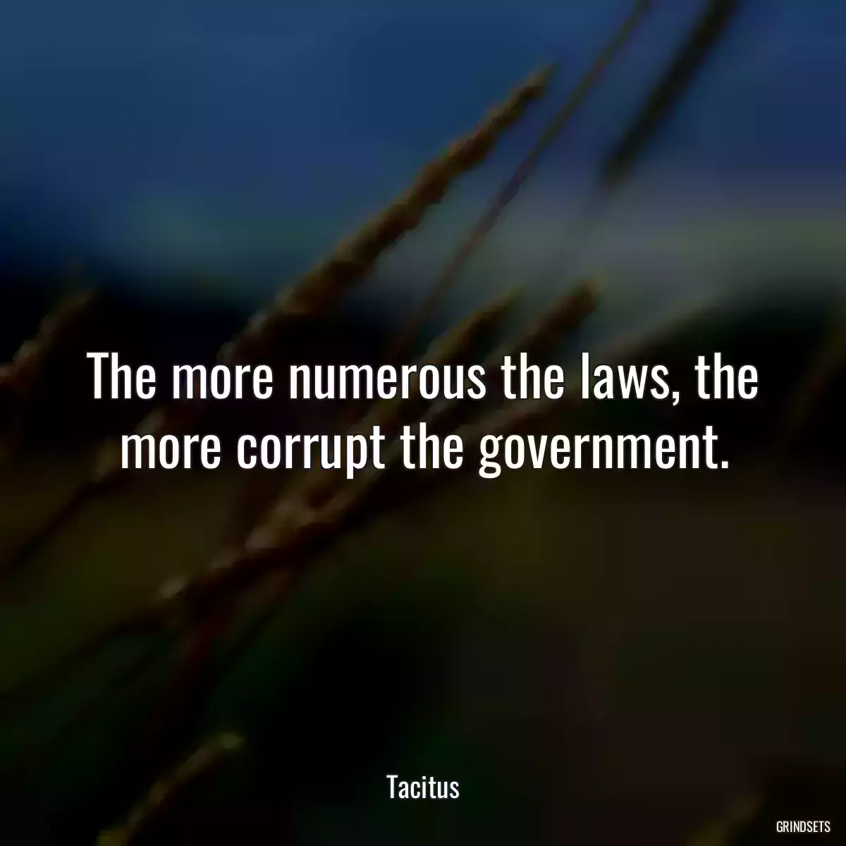 The more numerous the laws, the more corrupt the government.