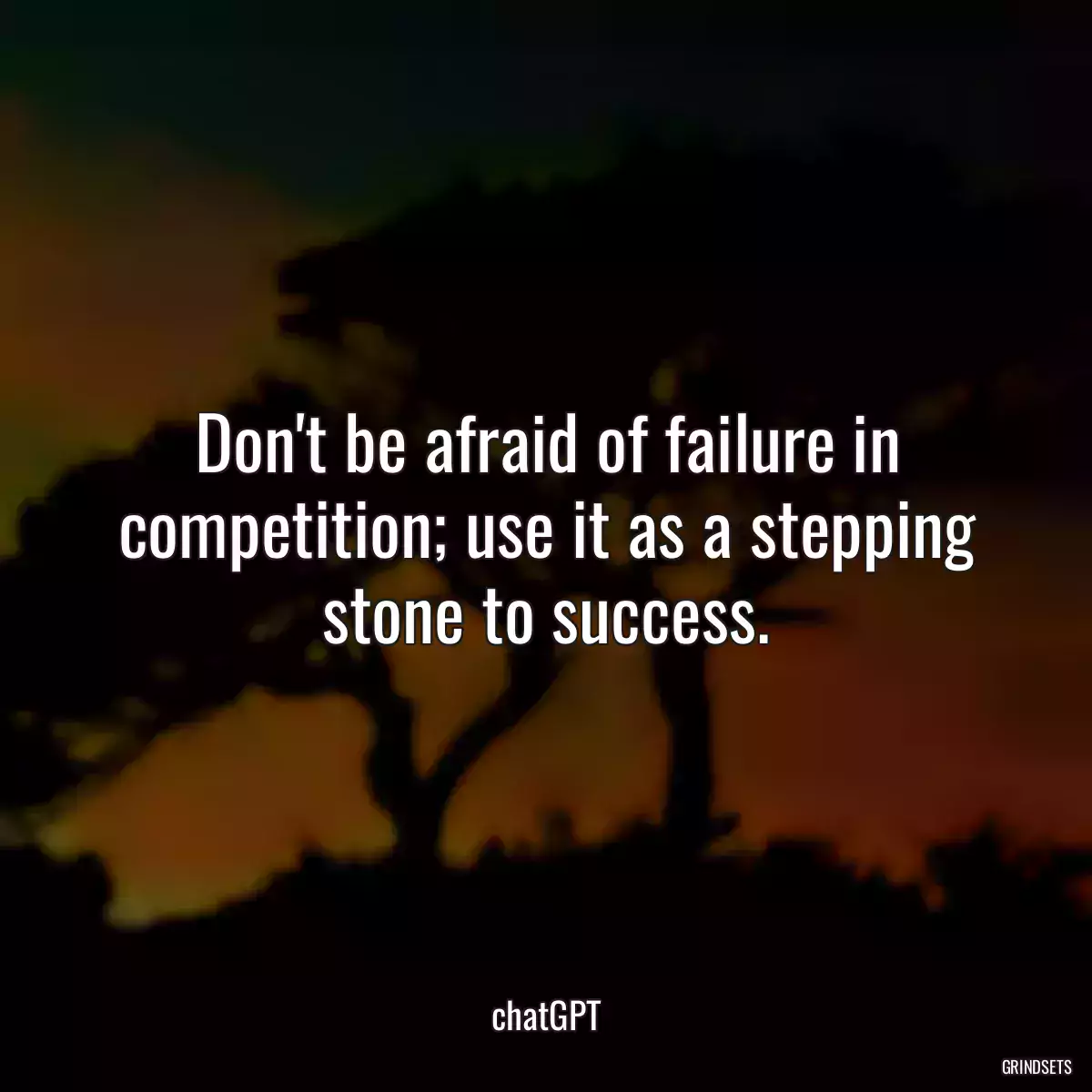 Don\'t be afraid of failure in competition; use it as a stepping stone to success.
