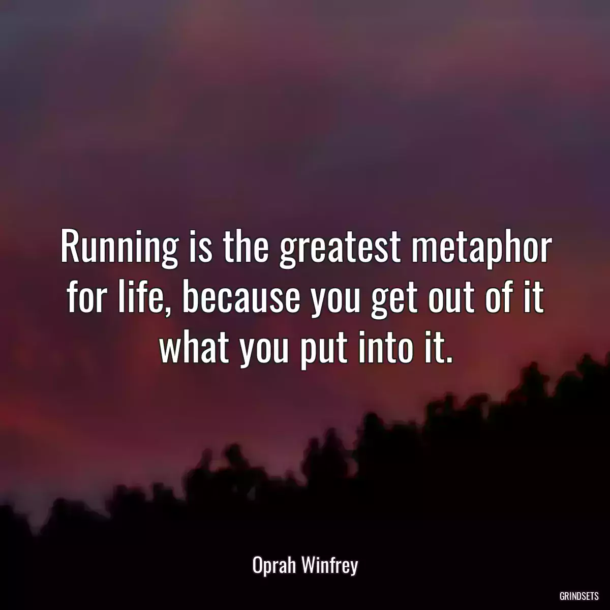 Running is the greatest metaphor for life, because you get out of it what you put into it.