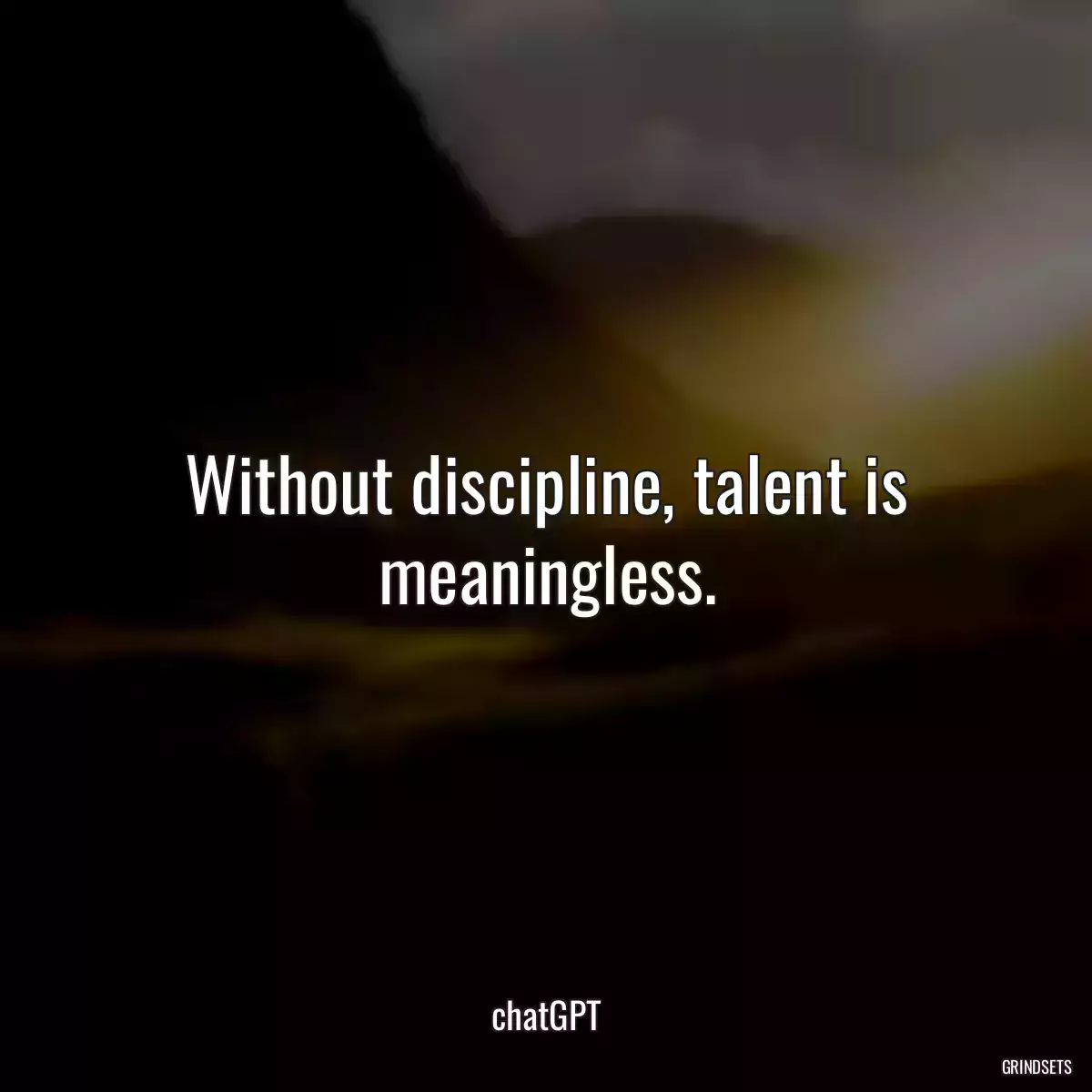 Without discipline, talent is meaningless.