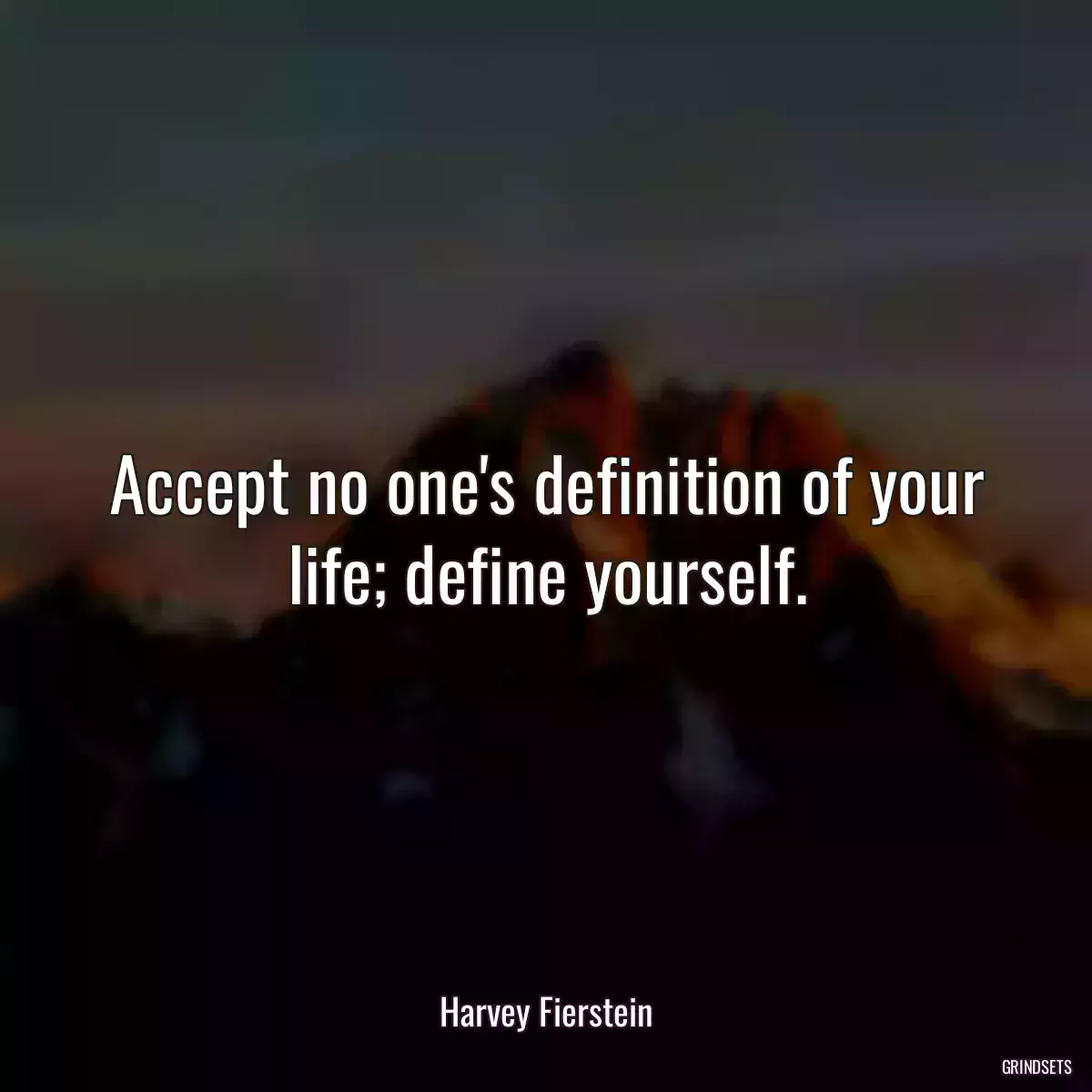 Accept no one\'s definition of your life; define yourself.