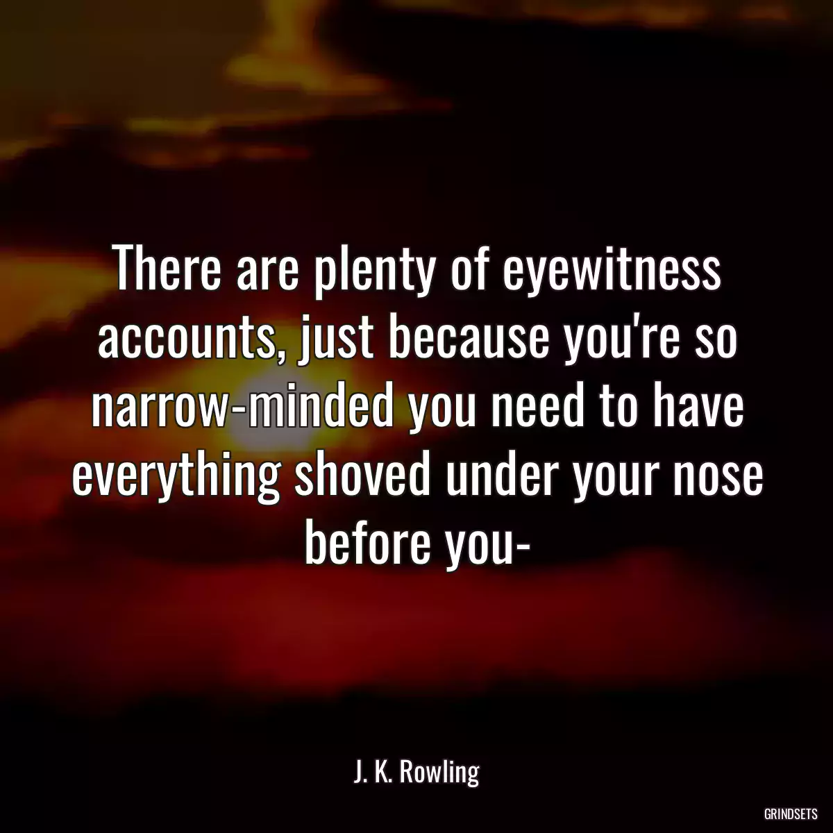 There are plenty of eyewitness accounts, just because you\'re so narrow-minded you need to have everything shoved under your nose before you-