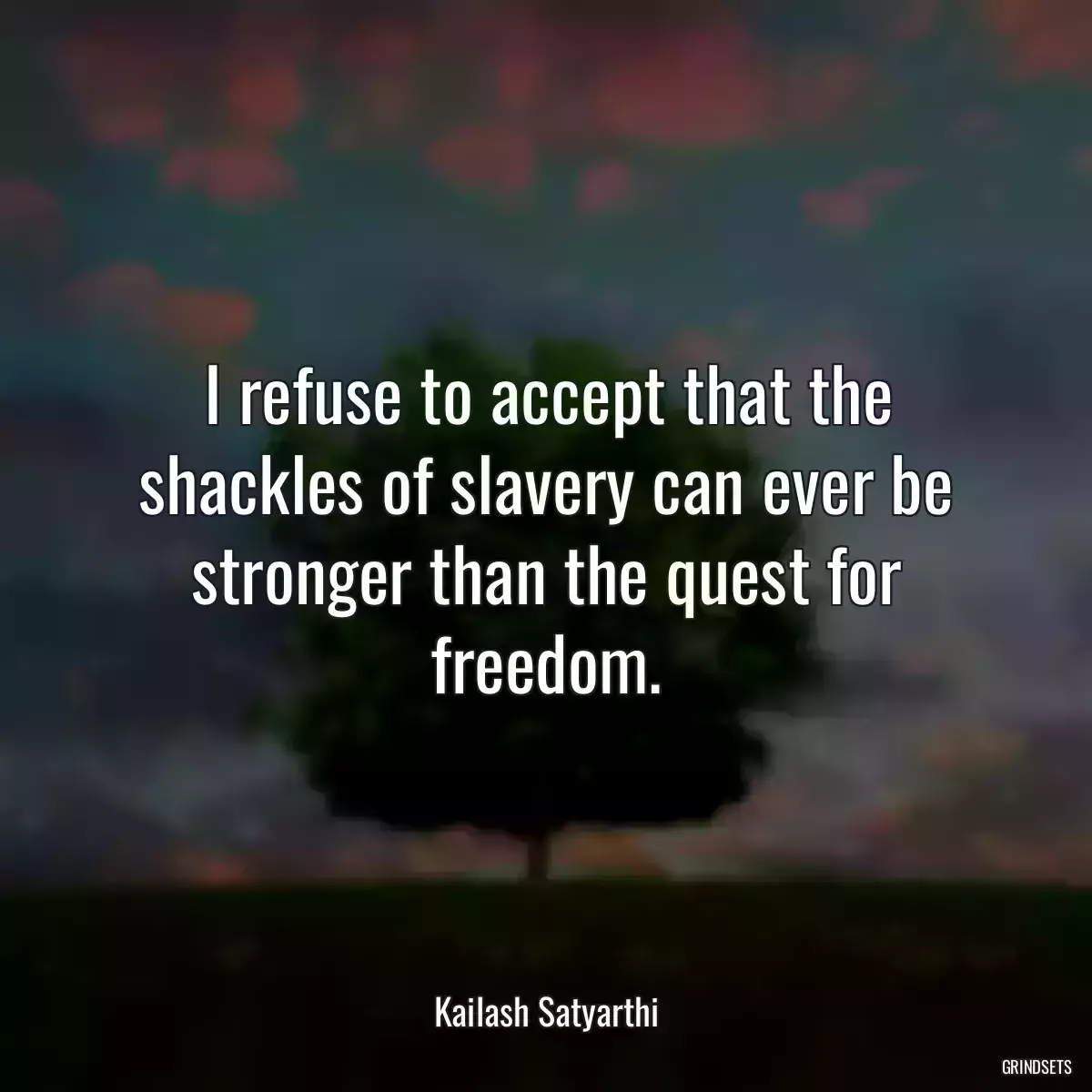 I refuse to accept that the shackles of slavery can ever be stronger than the quest for freedom.