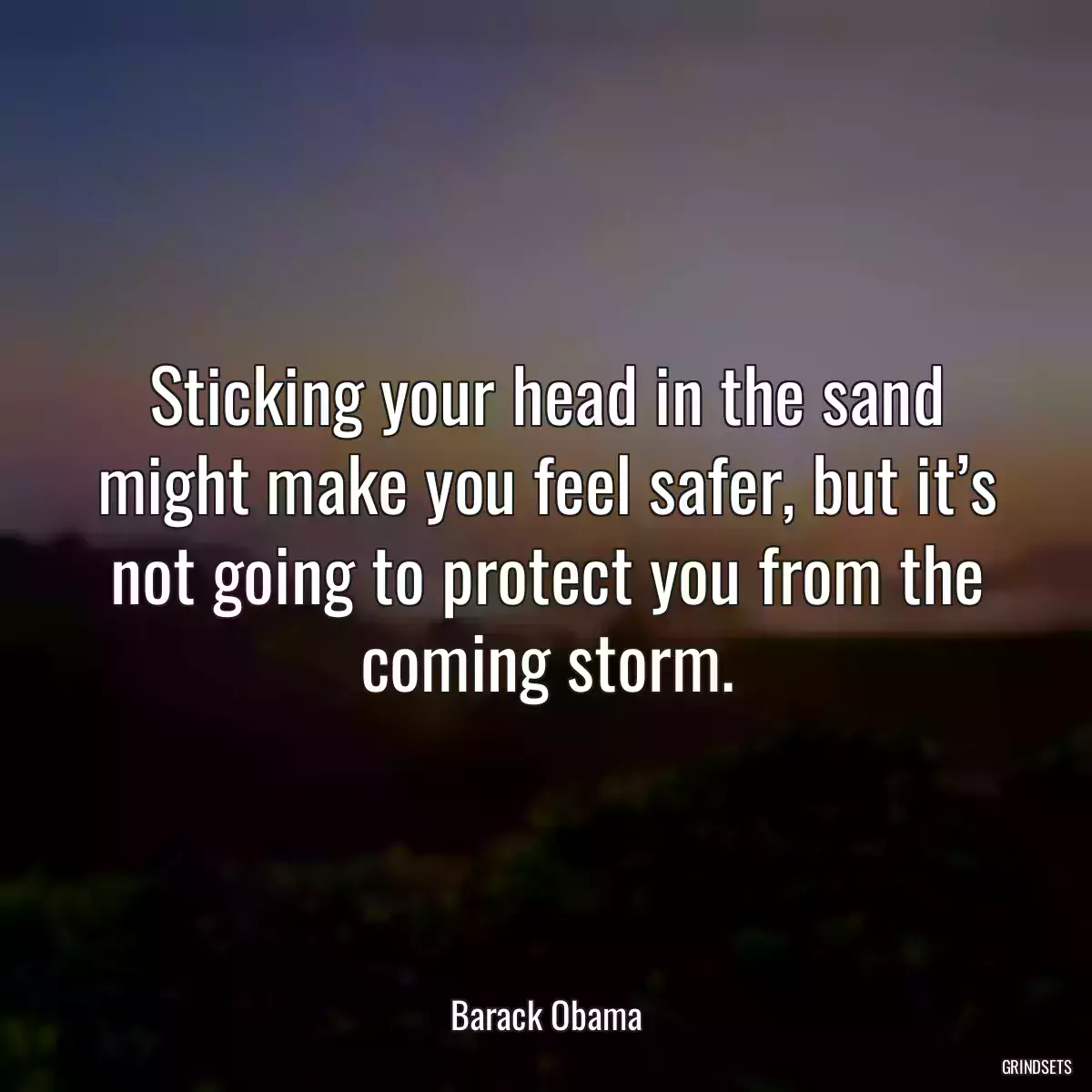 Sticking your head in the sand might make you feel safer, but it’s not going to protect you from the coming storm.