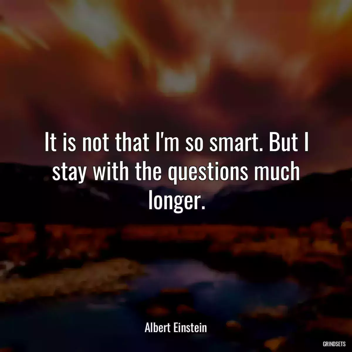 It is not that I\'m so smart. But I stay with the questions much longer.