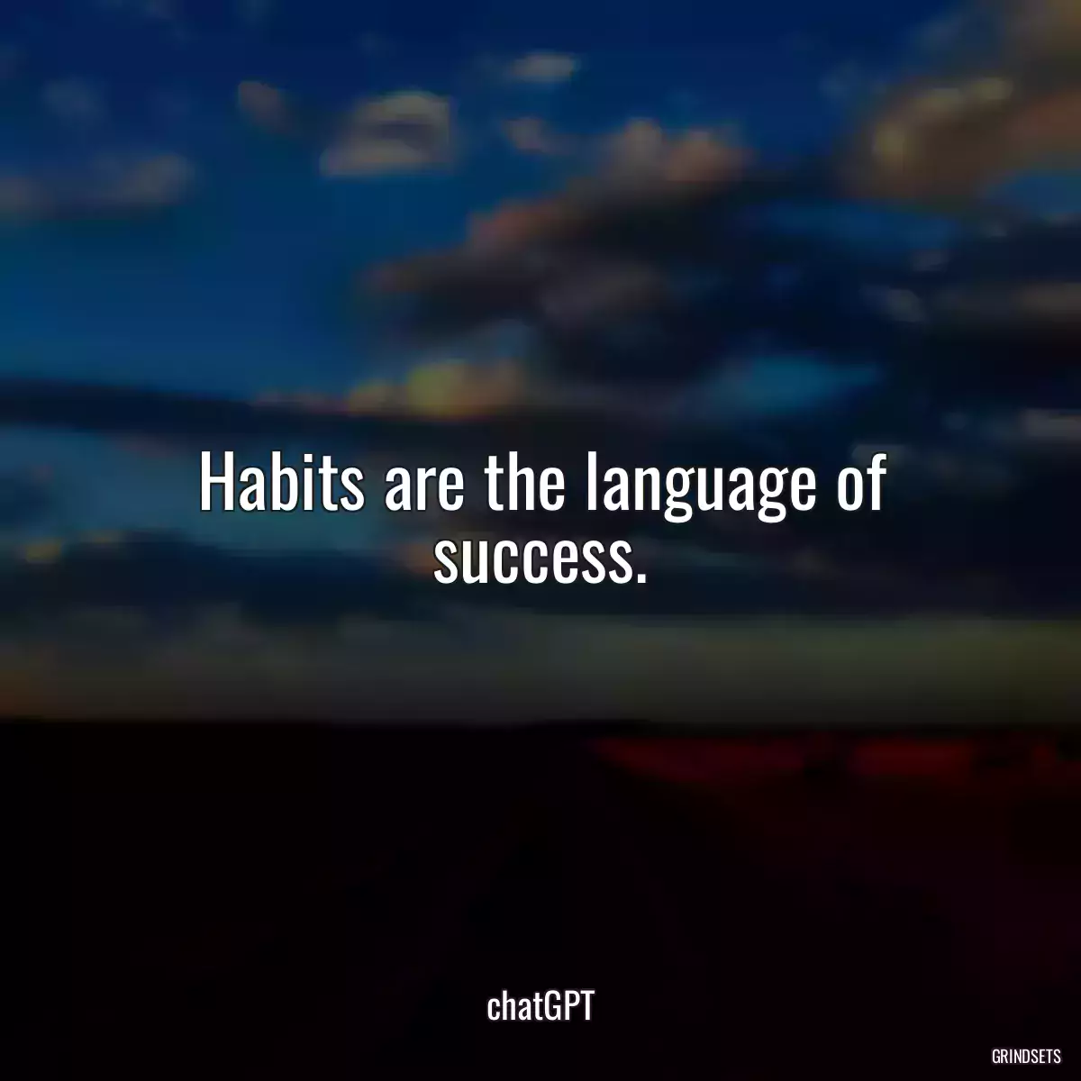 Habits are the language of success.